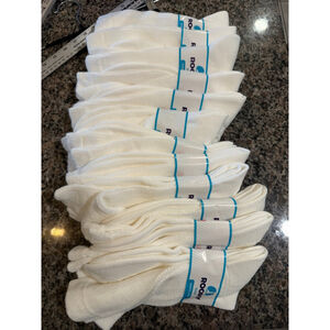 Roomy White Diabetic Crew Socks One Size. Pack of 12.